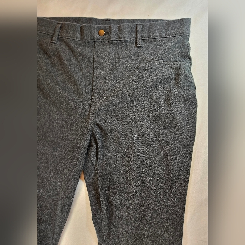 Unbranded Womens Dark Gray Pull On Skinny Pants With Faux Side Pockets Size 12 - Picture 2 of 10